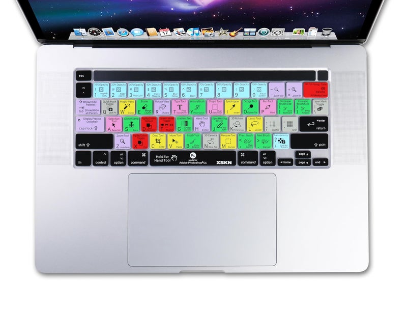 XSKN Photoshop CC English Silicone Shortcuts Keyboard Cover Skin for 2019 New MacBook Pro 16 inch A2141 and 2020 New MacBook Pro 13.3 inch A2338 M1/A2251/A2289 with Touch Bar & Touch ID US Version - Image 2